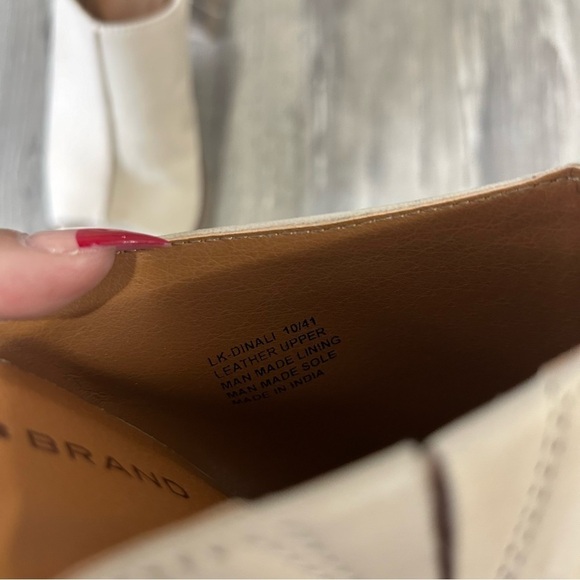 Lucky Brand Dinali Platform Leather Block Mules Beige NEW​ - Picture 6 of 10